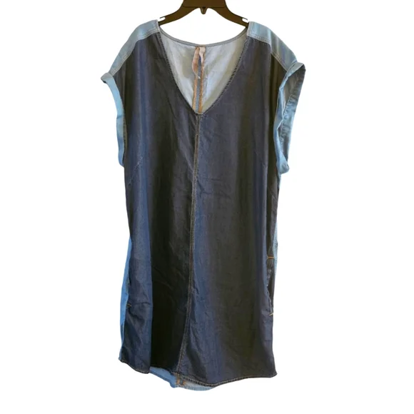 Melissa McCarthy Seven7 Colorblock Chambray Dress - XL - Picture 6 of 10